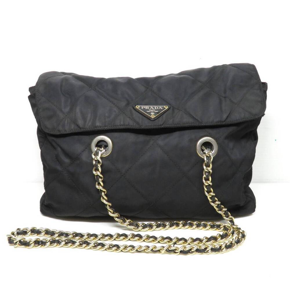 Prada Chain Shoulder Bag Black